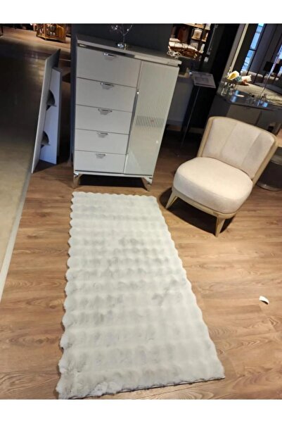 Dekorenti MAHİR Halı Puffy Bubble Tavşan Tüyü Kaymaz Makinede Yıkanabilir Sal...