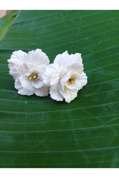 CREATİVESHOP Şakayık Çiçek Küpe, Gerçek Çiçek Küpe, Çiçekli Küpe, Nikah Küpesi, Gelin Aksesuarı, Küpe Modelleri