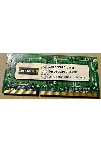Memphis 14900 1.35 فولت بو 921912296   - ذاكرة رام للكمبيوتر المحمول SODIMM D3L-1866 D3DO512M648GL-A58SE بسعة 4 جيجابايت