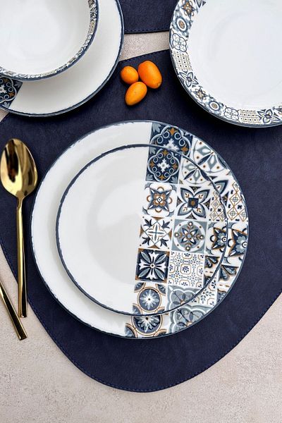 porselenden Leon 6-Person 25 cm Special Design Porcelain Serving Plate Presentation Plate Set