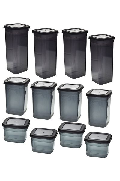 ORGANİZERS Set of 12 Square Food Storage Container with Leak-Proof Lid