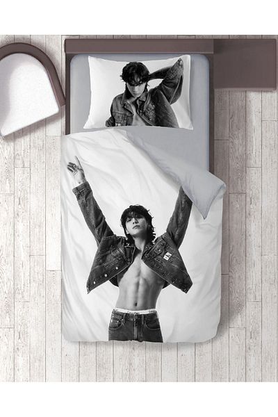 hediyechy Gift Duvet Cover Bts Jungkook Themed Single Duvet Cover Set
