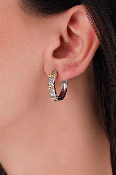 LUCİ LONTANE Double Colored Waterway Stone Detailed Earrings