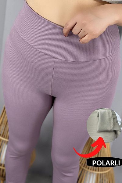 Fit & Fit Tayt High Waist Wide Belt Gathering Fleece Inner Winter Ribbed Tights