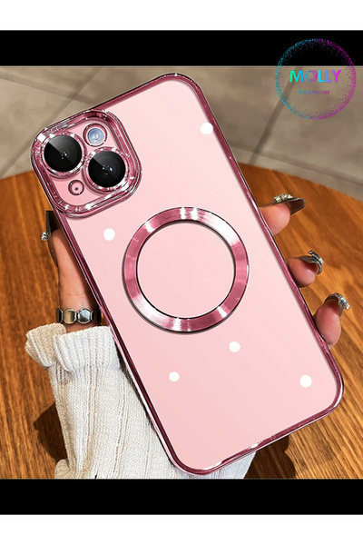 Molly iPhone 14 İçin Rose Lens Koruyuculu CD Silikon Kılıf