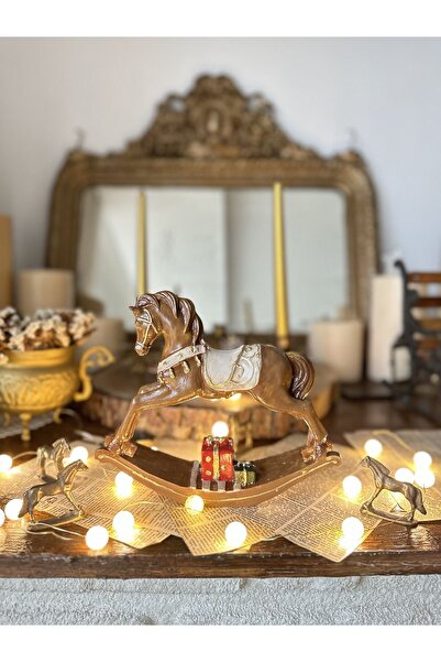 Handmadesign Hediye Paketli Sallanan El Boyaması Polyester At Yılbaşı Biblo D...