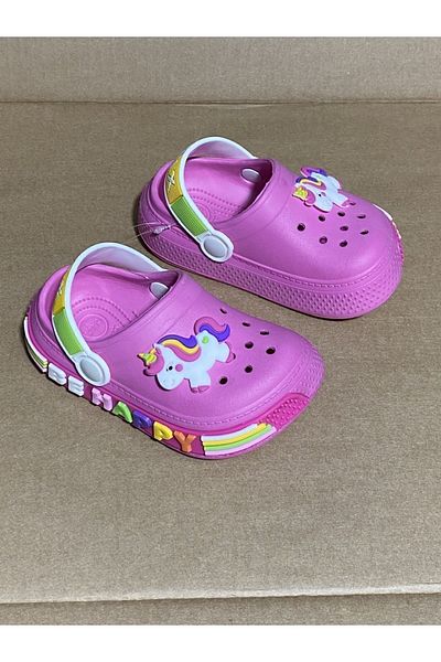 Calx Girl's Unicorn Figured Non-Slip Sole Slippers Sandals