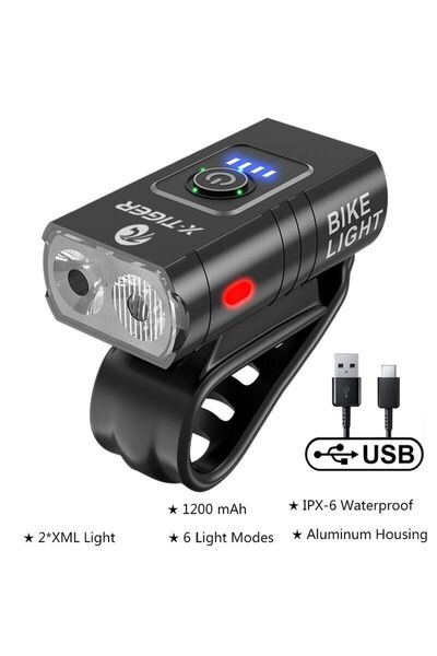 Schulzz X-tiger 2t6 Led 1200 Mah Su Geçirmez Far Bisiklet Feneri