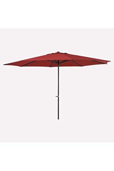 Genel Markalar Balkon Teras Bahçe Şemsiyesi 3 Metre Çaplı Kırmızı