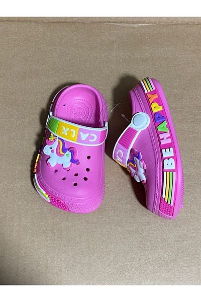 Calx Girl's Unicorn Figured Non-Slip Sole Slippers Sandals