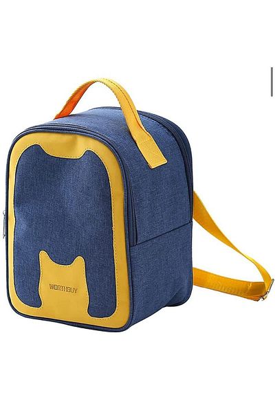GÜVEN Portable Zippered Thermal Lunch Food Bag - School and Office