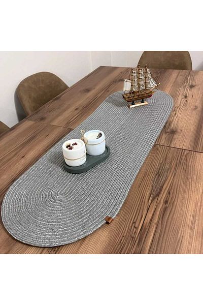 eftlyhome American Service - Jute and Straw Plate Set, Plate Mat and Trikot Runner