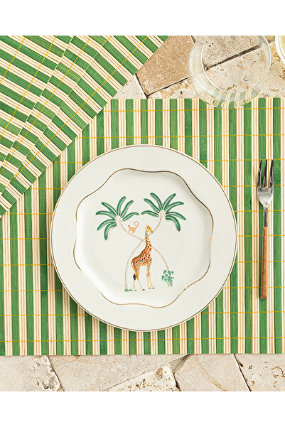 English Home Pring Bambu 4'lü Amerikan Servis 45x30 cm Yeşil