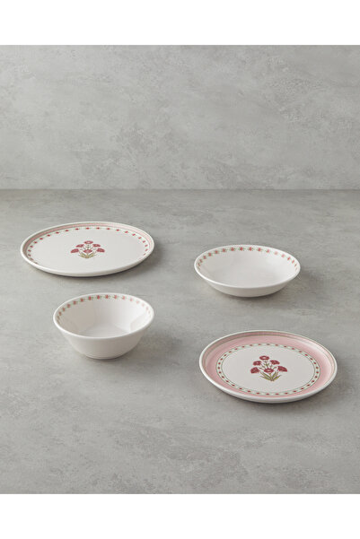 English Home Cloves Seramik Yemek Takımı 24 Parça 6 Kişilik Pembe