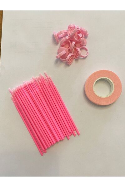 5D Kirpik 3li Kirpik Uygulama Ekipmanları ; 50li Microbrush ; Kirpik Bandı ; 20li Yapıştırıcı Yüzüğü