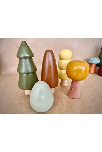 DORU Waldorf 5-Piece Natural Wooden Tree Play Set Baby Kids Room Decor Photo