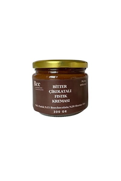 Beechocolate Rafine Şekersiz El Yapımı Vegan BİTTER ÇİKOLATALI FISTIK Kreması...