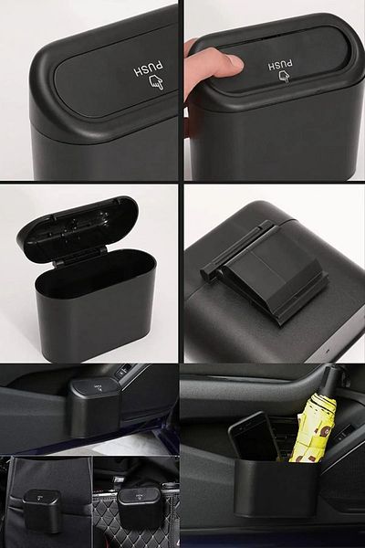 Rafine porTable Car Trash Can - porTable Lid Organizer, powder
