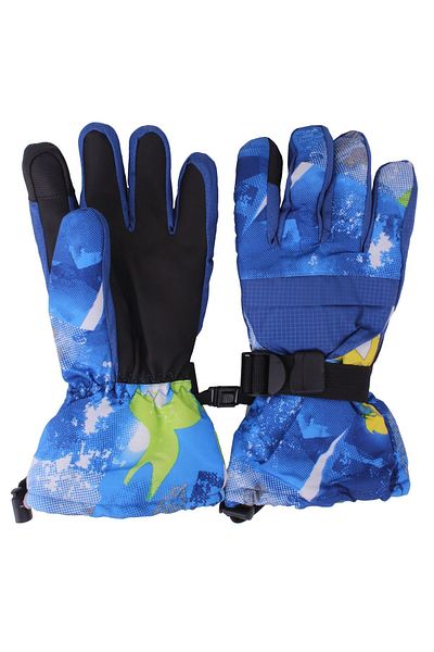 Modabay Men's Ski Gloves Adult Snow Gloves Standard Size Blue Patterned Model 001