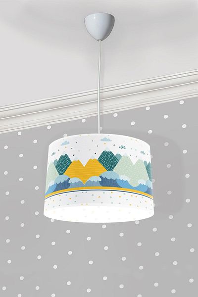 Bebişim Halı Bi211 Model Children's Room - Cloudy and Pendant Chandelier