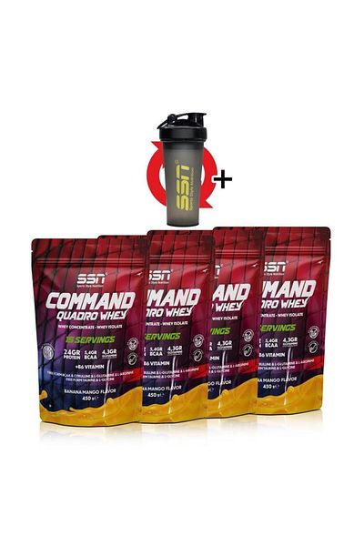 SSN Sports Style Nutrition Command Quadro Whey 1800 Gr - 60 Chassis Banana Mango (15X4 Doypack) Combination