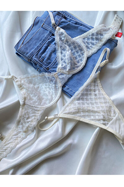 MILANOFOX Σετ εσώρουχα σουτιέν με δαντέλα και λεπτομέρεια αλυσίδας