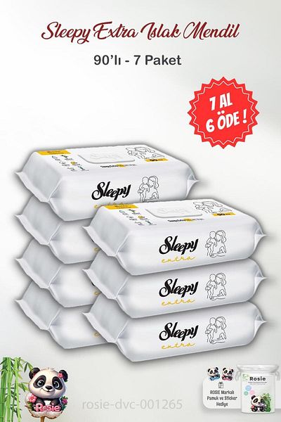 Sleepy Sleepy Extra 90's Wet Baby Towels - BUY 7 GET 6 ROSIE