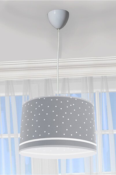 Genel Markalar Gri Puantiyeli Çocuk Odası Sarkıt Avize