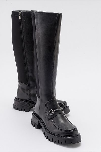 LuviShoes Detailní propracované dámské boty CHAPEL s černou koženou přezkou