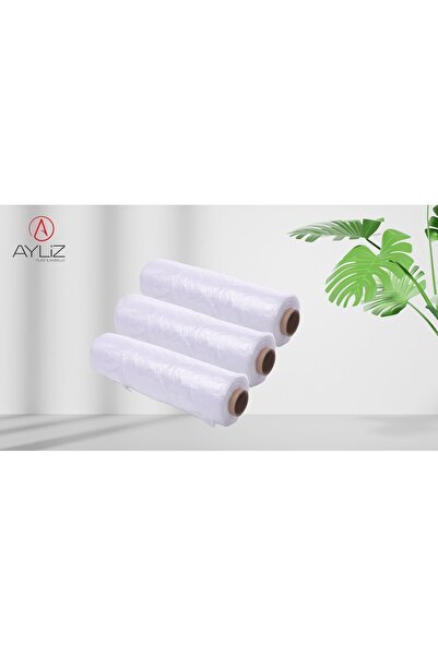 ayliz plast&ambalaj AYLİZ PLAST&AMBALAJ 3 ADET Orta Boy 200’lü Manav Poşeti Hışır Atlet Poşet Rulo Mat Poşet
