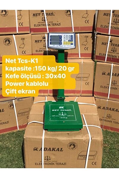 NET Terazi Tcs-K1 Net 150 kg Sipersiz Terazi Net Ölcüsü 30x40
