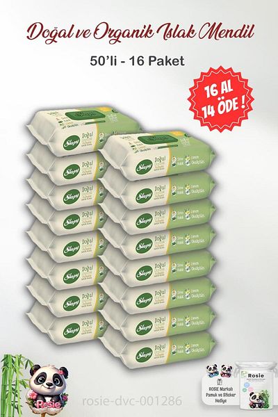 Sleepy ROSIE - AL 16 PAY 14 Sleepy Natural and Organic Wet Wipes 50 pcs