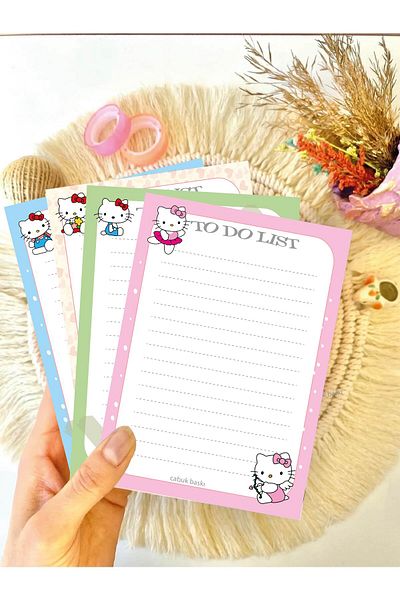 Aşktan Basım Hizmetleri Hello Kitty 4-piece Memo Pad - 10x14 Cm
