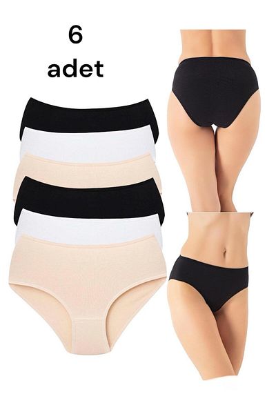 FENİKS İÇ GİYİM سراويل نسائية عالية الخصر مكونة من 6 قطع