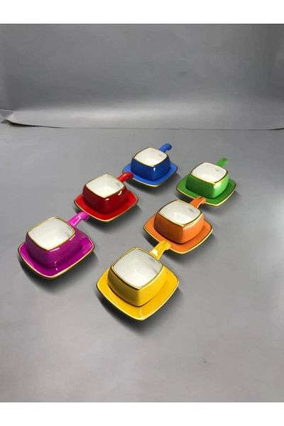 Nom Trend Bitter Colorful Turkish Coffee Cup Set