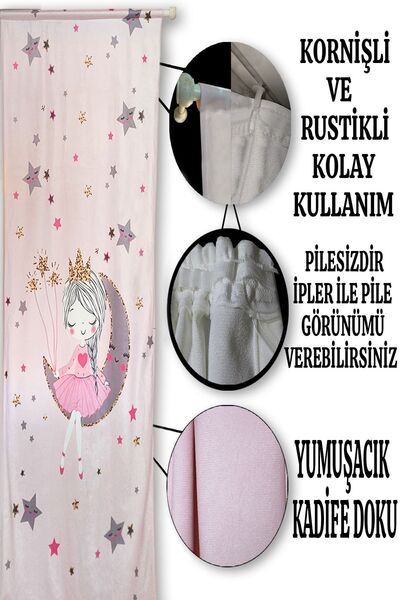CAPRİCE HALI Taraftar Çift Kanatlı Çocuk Odası Fon Perde