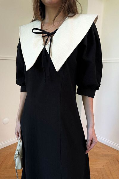MAGARDE Rochie de in neagra - Design cu guler