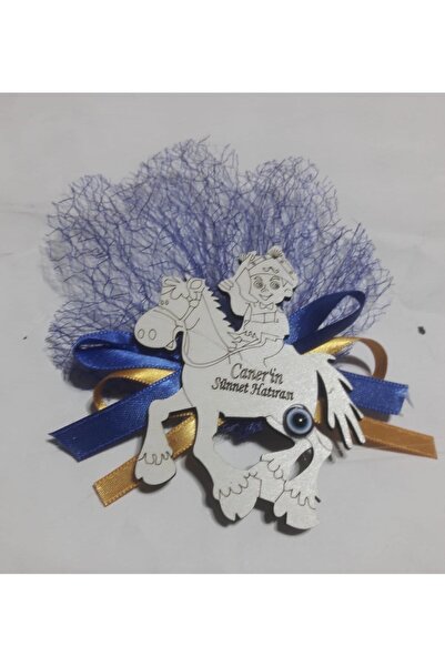 GÜVEN Ahşap Lazer Kesim At Sünnet Çocuğu Hediyelik Magnet 12 Adet Renk Seçenekli