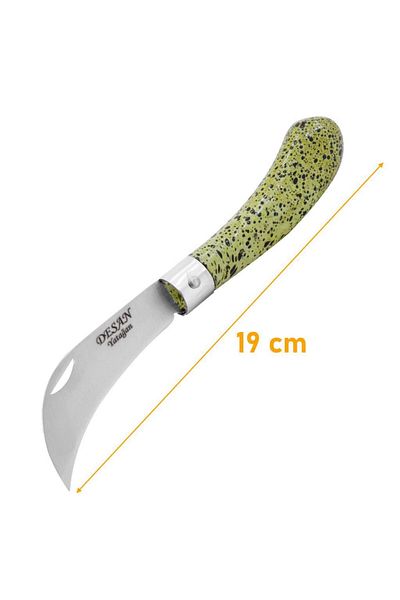 Telvesse Desan Telvesse Curved Stainless Vaccine Knife - Walnut Pocket Knife 19 Cm Khaki