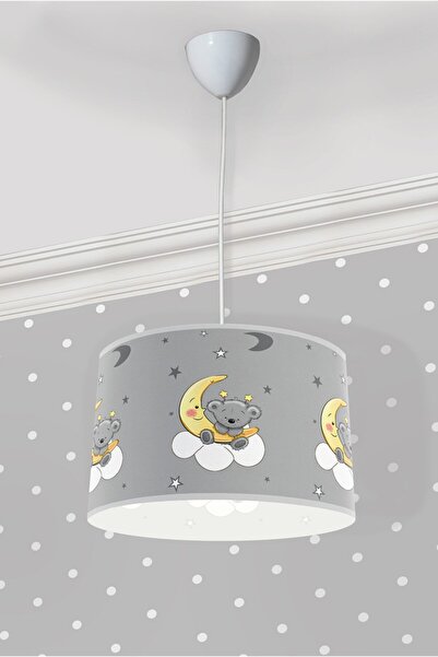 Bebişim Halı Sevimli Ayda Oturan Ayıcık Çocuk Odası Sarkıt Avize