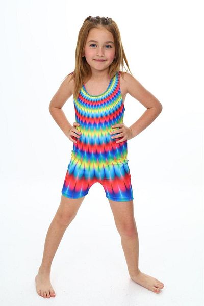 Lolliboomkids Girl - Colorful Astroid Patterned Swim Shorts Swimsuit