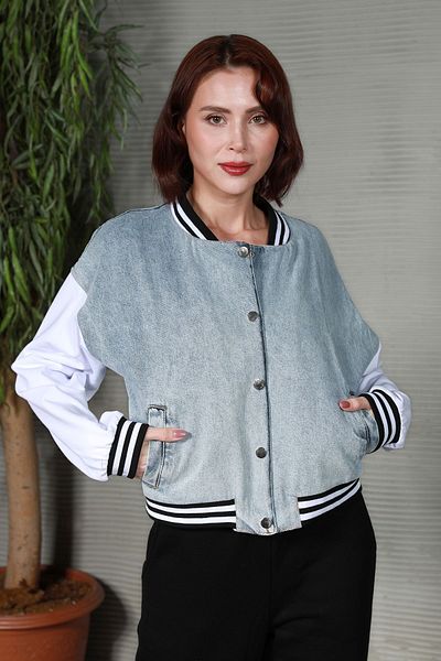 GİYSA 3ip Denim Coat - Women's, Non-Raised Sleeves