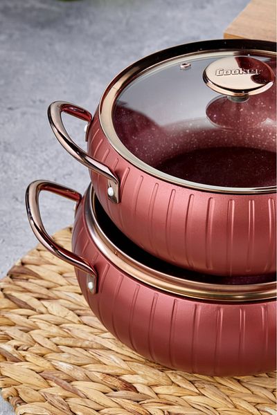 Cooker 7 Piece Granite Teflon Coated Cookware Set