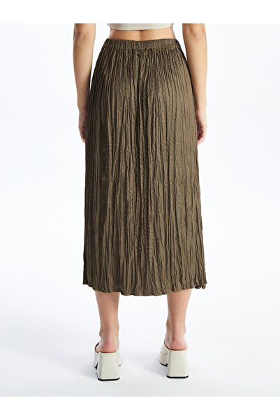 LC Waikiki Lcw Elastic Waist Straight A-Line Satin Women's Skirt