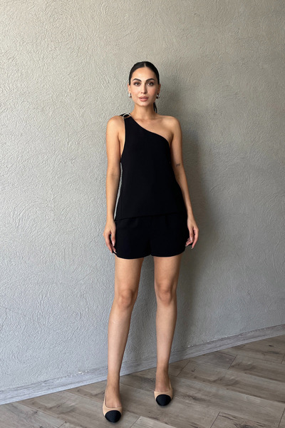 Seda Yalçın Atelier Чорні шорти - з деталями з піле