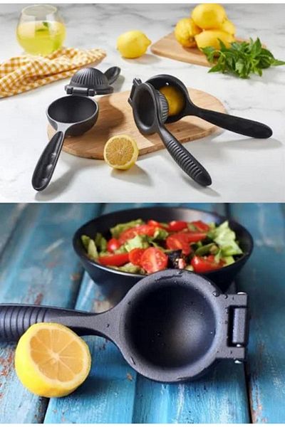 BALBAN TİCARET Chefstar Practical Luxury Aluminum Casting Lemon Squeezer Black Lemon-Tangerine Juicing Tool with Shut