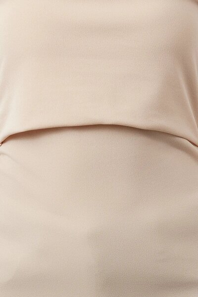 HAKKE Strapless Collar and Side Zipper BLUZ