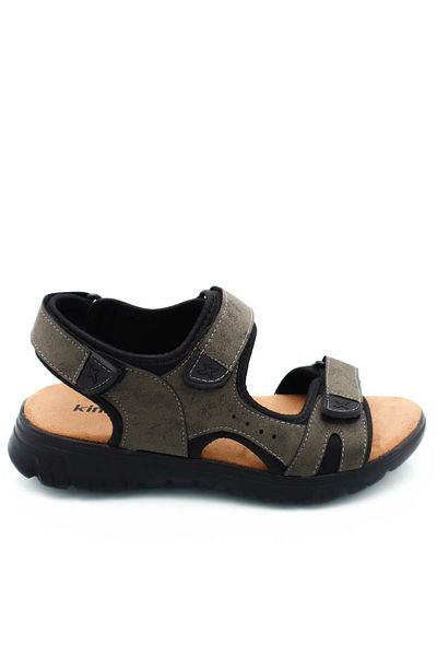 Kinetix Men's Sports Model Sandals - Savio Double Velcro, Soft Sole, Khaki