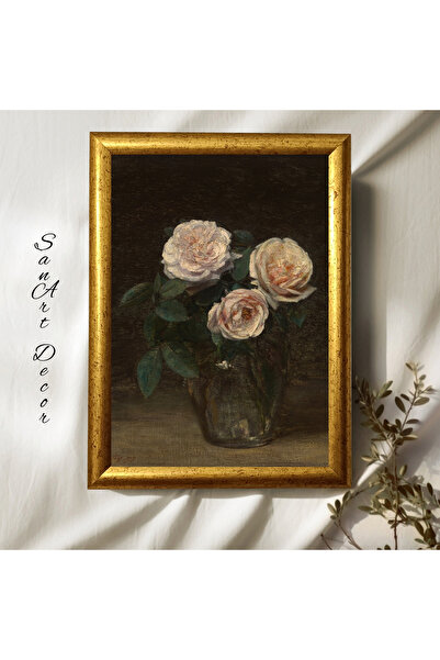 Sanart Uramljena vintage slika, uljana slika, uokvirena slika, umetnički deko...