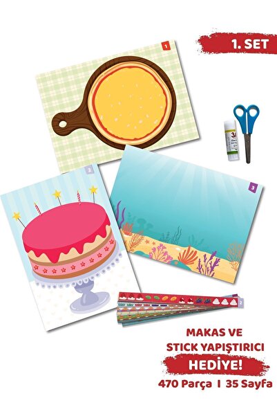 MİNİPOİ Minipoi Kes-yapıştır-oyna Makaslı Eğitici Aktivite Seti-1, Okul Önces...